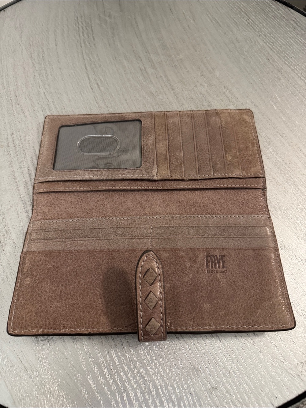 FRYE AND CO. Brown Leather Snap-Tab Wallet Clutch - Picture 3 of 3